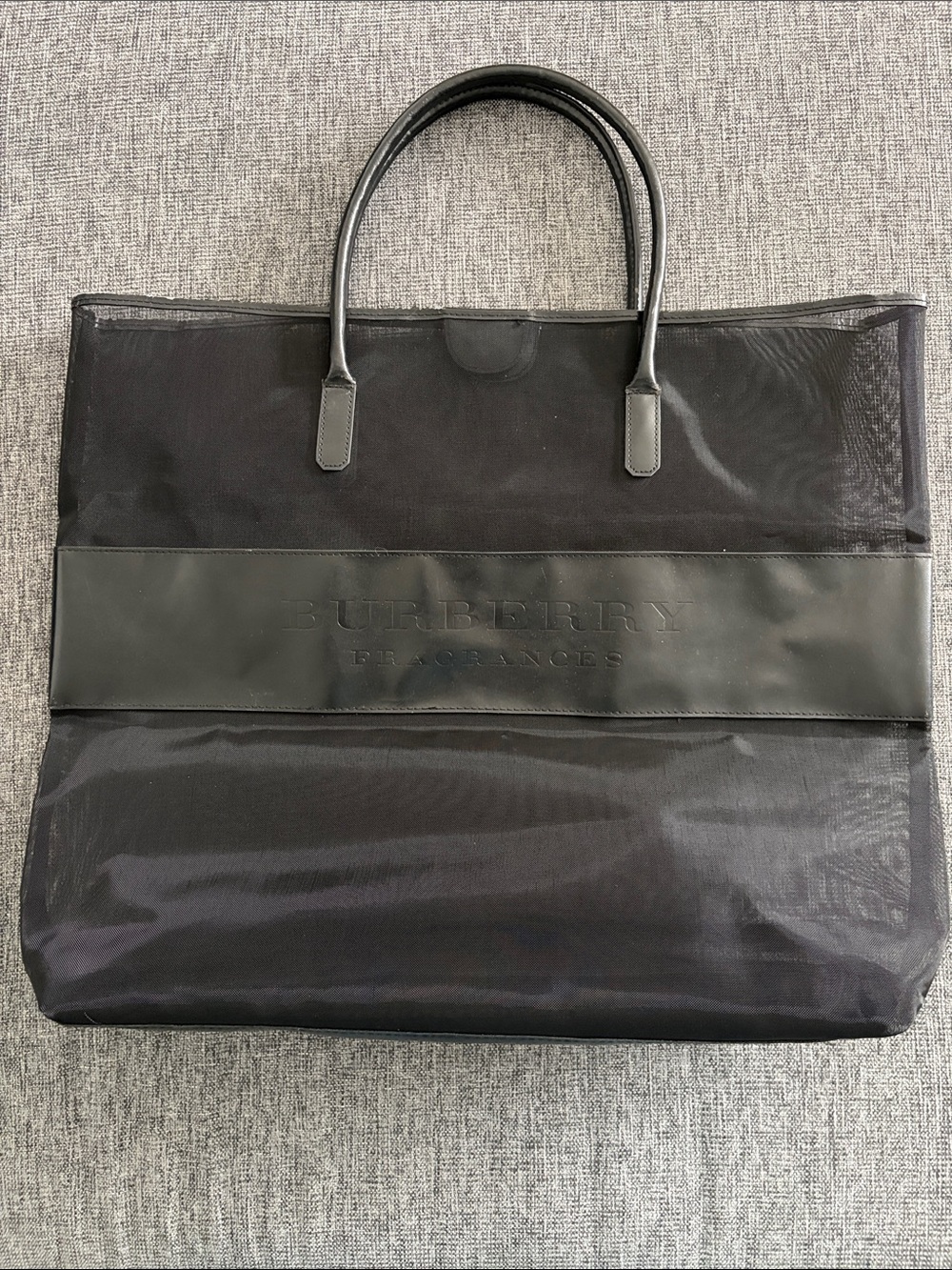 Burberry Fragrance Black Mesh & Trim Tote Bag